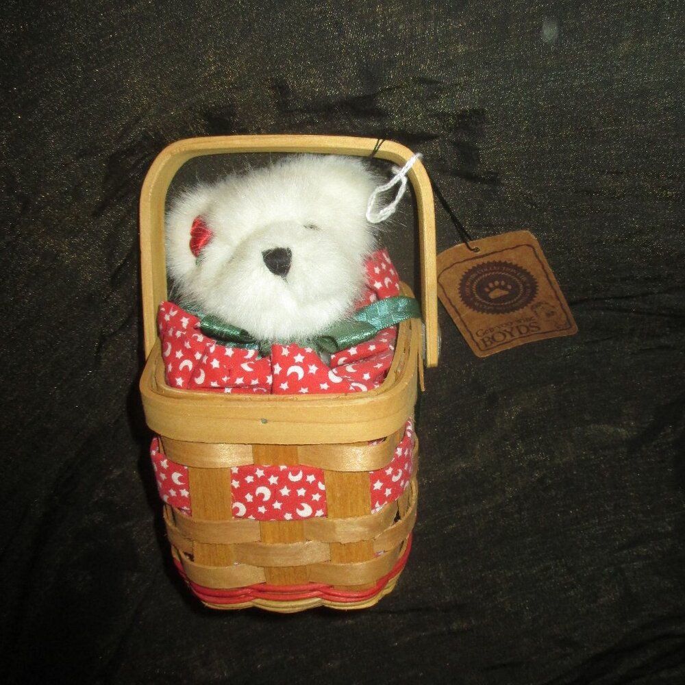 Boyds Bear Plush - Jolly B Holly in Boyds Basket (8")